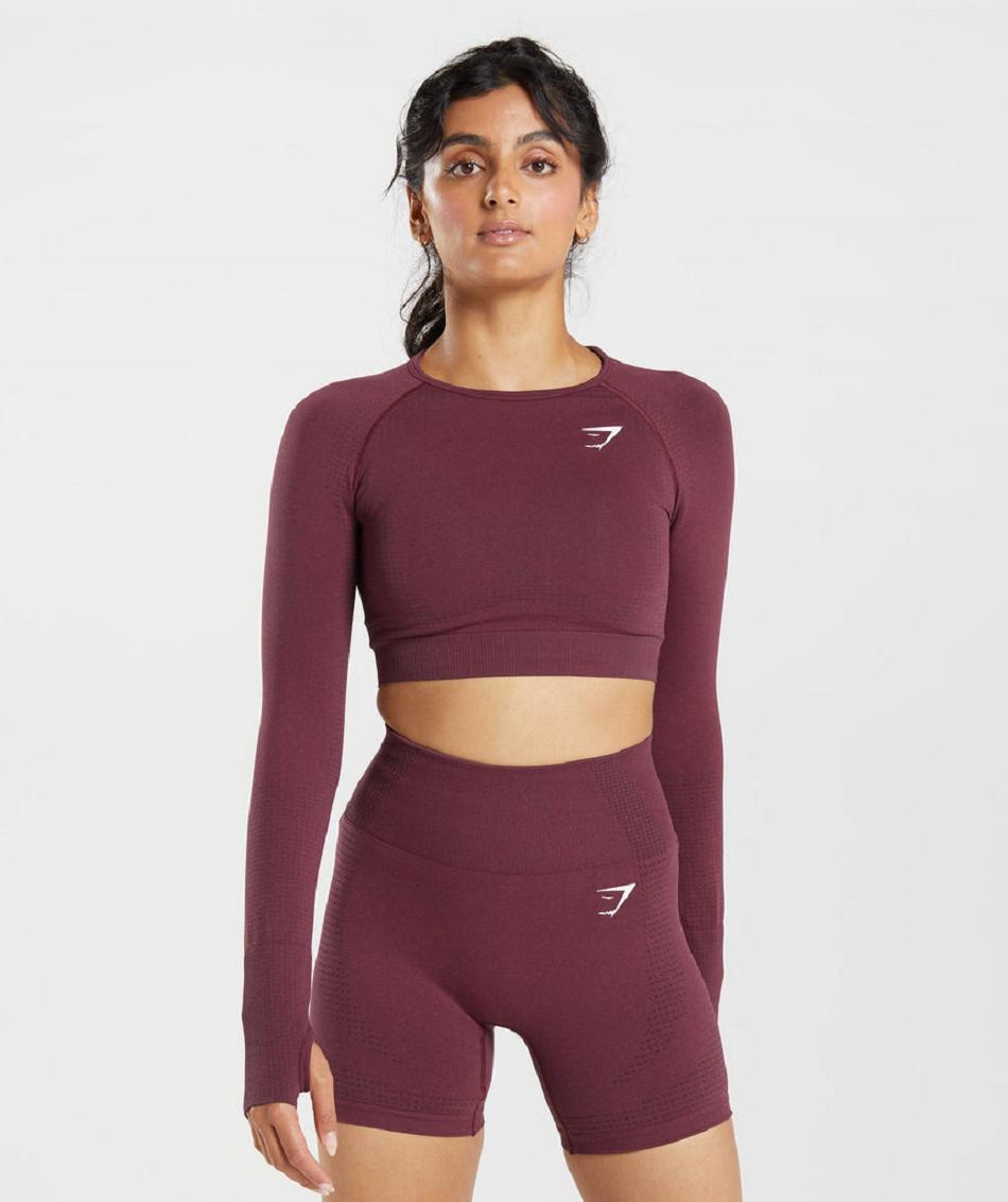 Corp Tops Gymshark Vital Seamless 2.0 Mujer Burdeos | CO 2408TCE